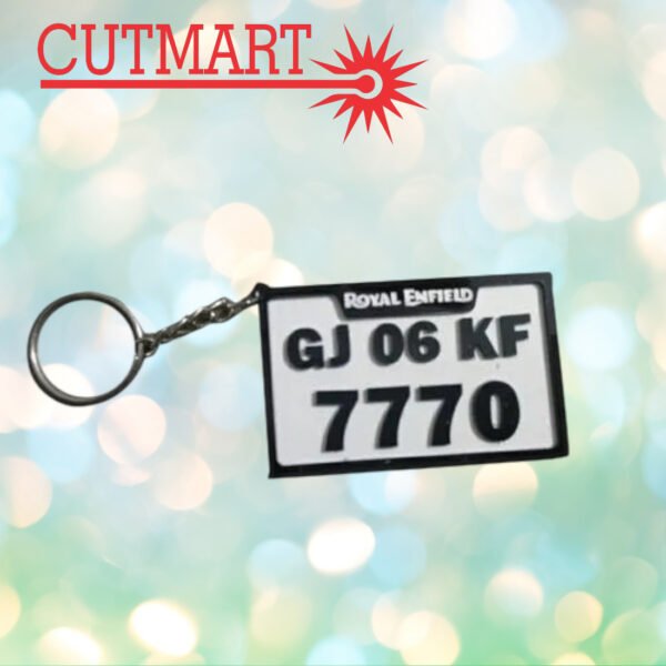 Acrylic 3D Number Plate Bike Keychain