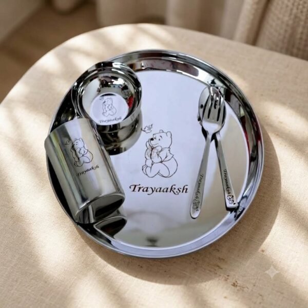 LASER ENGRAVED NAME Customized Stainless Steel Meal Set with Name and Cartoon Character Engraved